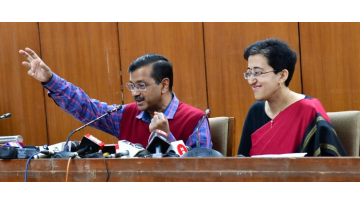 delhi-chief-minister-arvind-kejriwal-and-finance-minister-atishi-singh-addressed-the-reporters-on-monday-march-04-